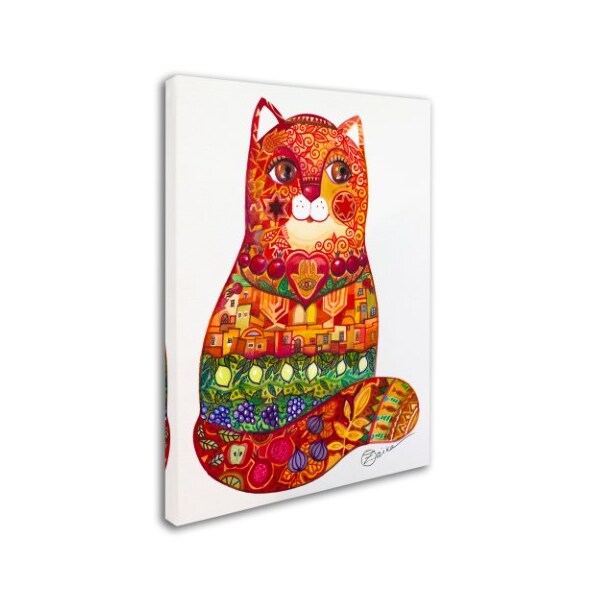 Oxana Ziaka 'Judaica Folk Cat' Canvas Art,14x19